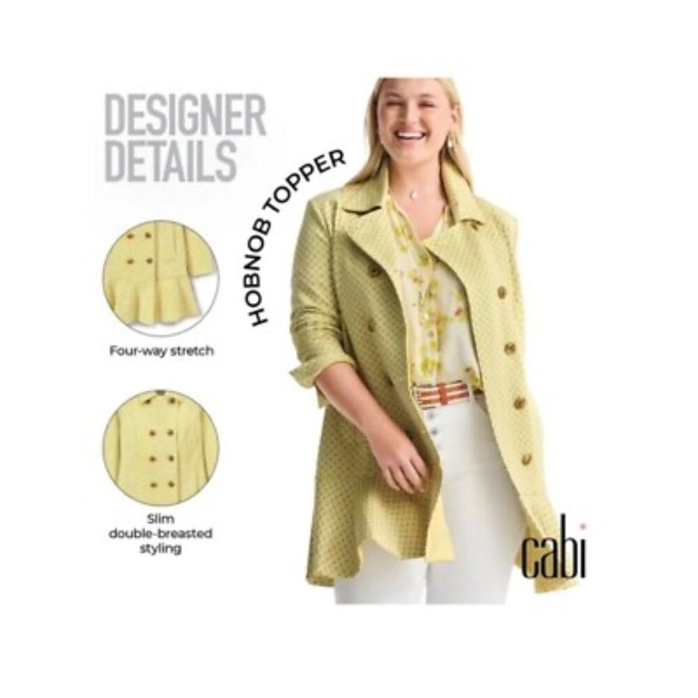 CABI Size Medium M Hobnob Topper NWOT Yellow Black Jacket